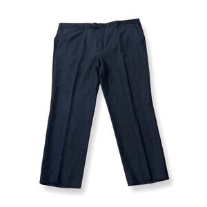 Valentino mens black striped dress cotton pants size US 46